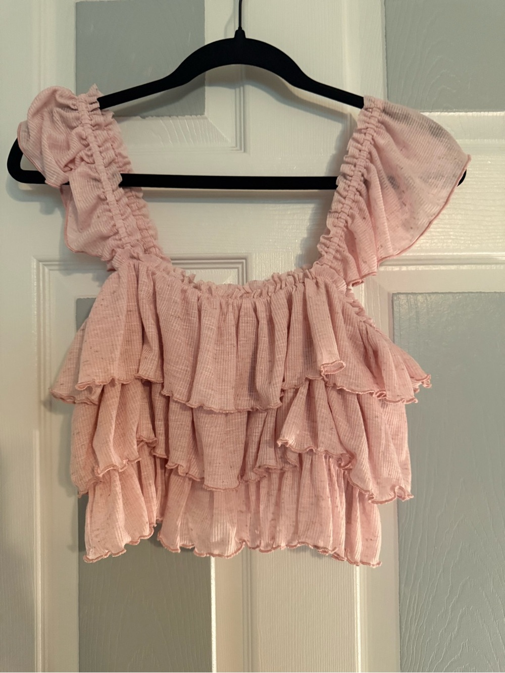 Free People Ribbed Ruffle Crop Top - Picture 3 of 5